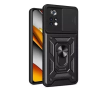 Купить - чехол для смартфона  Чехол Fiji Camera Defence для Poco M4 Pro бампер с защитой камеры и подставкой Black