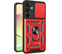 Купить - чехол для смартфона  Чехол Fiji Camera Defence для Samsung Galaxy M13 4G (M135) бампер с защитой камеры и подставкой Red