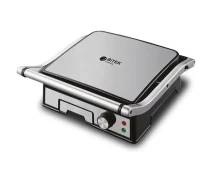 Купить - электрогриль  Прижимной контактный домашний электрический гриль BBQ Bitek BT-2687 с антипригарным покрытием 3000Вт Серый (19203)