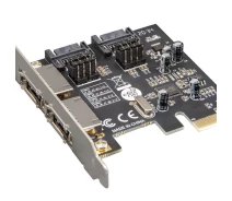Купить - контроллер для компьютера  Контроллер Frime ASM1061 (ECF-PCIEto2.2SATAIII.LP) PCI-E-2xеSATA+2xSATA III