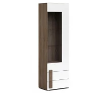 Купить - сервант  Сервант Gerbor Доменика REG1W2S 60х198х39 дуб сонома темный/белый глянец