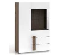 Купить - сервант  Сервант Gerbor Доменика REG1D1W2S 90х142х39 дуб сонома темный / белый глянец