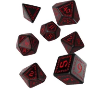 Купить - аксессуар для настольной игры  Набор кубиков для настольных игр Q-Workshop Runic Black red Dice Set (7 шт) (SRUN06)