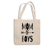 Купить - сумку хозяйственную  Эко-сумка, шоппер, с принтом в подарок маме "Mom Of Boys. Мама мальчиков" Push IT