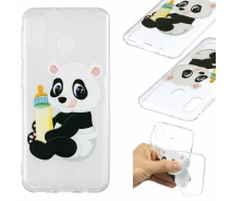 Купить - чехол для смартфона  Силиконовый (TPU) чехол Deexe Pretty Glossy для Samsung Galaxy M20 - Panda Holding a Bottle