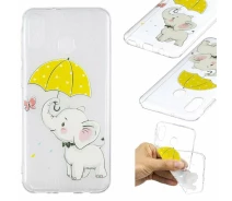 Купить - чехол для смартфона  Силиконовый (TPU) чехол Deexe Pretty Glossy для Samsung Galaxy M20 - Elephant Holding an Umbrella