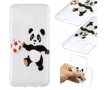 Купить - чехол для смартфона  Силиконовый (TPU) чехол Deexe Pretty Glossy для Samsung Galaxy M20 - Panda Plays Football