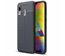 Купить - чехол для смартфона  Защитный чехол Deexe Leather Cover для Samsung Galaxy M20 - Dark Blue