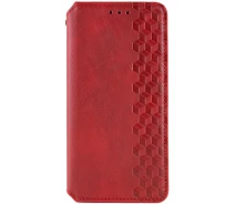 Купить - чехол для смартфона  Кожаный чехол книга GETMAN Cubic (PU) на Motorola Moto E40 (Красный) 1652340