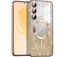 Купить - чехол для смартфона  TPU чехол Delight case with Magnetic Safe с защитными линзами на камеру Samsung Galaxy S21+ (Золотой / Gold) 1763046