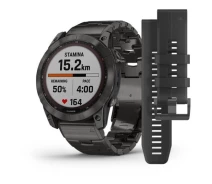 Купить - смарт-часы  Смарт-часы Garmin Fenix 7X Sapphire Solar C. Grey DLC Titanium w. Carbon Grey DLC Vented T. Band (010-02541-27)