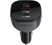 Купить - зарядное устройство для телефона и планшета  Автозарядка Acefast B14 3xUSB 140W USB-C1 140W USB-C2 65W USB-A 36W PD 3.1 QC4.0 Black (6974316282938)