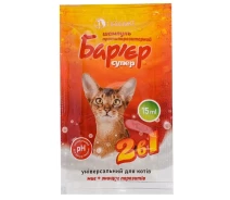 Купить - средство по уходу за животными  Шампунь для котов Барьер Супер 2в1 противопаразитарный универсальный 15 мл Продукт