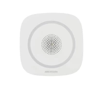 Купить - комплект сигнализаций  Беспроводная охранная сирена внутрення Hikvision DS-PS1-I-WE-Red 3хCR123A 90-110 дБ красная подсветка Белый