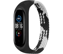 Купить - аксессуар к смарт-чсасам  Ремешок Elastic Nylon Style BeCover для Xiaomi Band 5/6 (Size L) Black-White (706158)