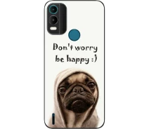 Купить - чехол для смартфона  Силиконовый чехол SMTT для Nokia С21 Plus с картинкой Мопс в капюшоне