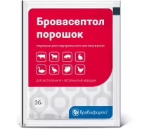 Купить - ветеринарный препарат для сельскохозяйственных животных  Бровасептол 36 г*50