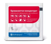 Купить - ветеринарный препарат для сельскохозяйственных животных  Бровасептол концентрат 5 г*30/240