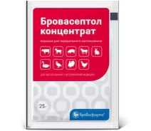 Купить - ветеринарный препарат для сельскохозяйственных животных  Бровасептол концентрат 25 г*70