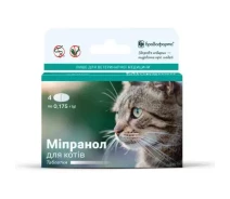 Купить - ветеринарный препарат для сельскохозяйственных животных  Мипранол для кошек 0,175 г*4/90
