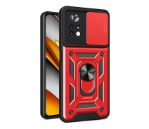 Купить - чехол для смартфона  Чехол Fiji Camera Defence для Poco M4 Pro бампер с защитой камеры и подставкой Red