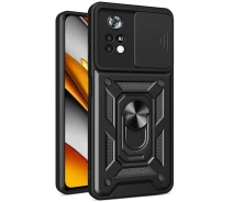 Купить - чехол для смартфона  Чехол Fiji Camera Defence для Xiaomi Poco X4 Pro 5G бампер с защитой камеры и подставкой Black