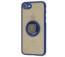 Купить - чехол для смартфона  Чехол Fiji Colorframe для Apple iPhone SE 2022 матовый бампер с кольцом подставкой Dark Blue