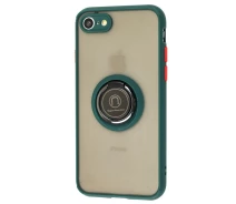 Купить - чехол для смартфона  Чехол Fiji Colorframe для Apple iPhone SE (2020) матовый бампер с кольцом подставкой Green