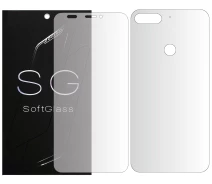 Купить - защитную пленку для смартфона  Бронепленка Honor 7c Pro Комплект: для Передней и Задней панели полиуретановая SoftGlass