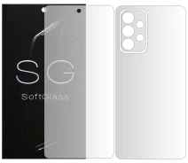 Купить - защитную пленку для смартфона  Бронепленка Samsung A53 Комплект: для Передней и Задней панели полиуретановая SoftGlass