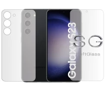 Купить - защитную пленку для смартфона  Бронепленка для Samsung S23 Комплект: для Передней и Задней панели полиуретановая SoftGlass
