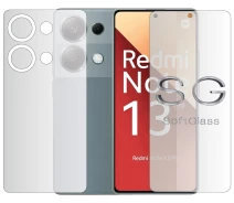 Купить - защитную пленку для смартфона  Бронепленка Xiaomi Redmi Note 13 Pro 4G Комплект: для Передней и Задней панели полиуретановая SoftGlass