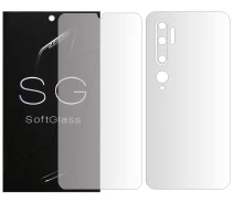 Купить - защитную пленку для смартфона  Бронепленка Xiaomi Mi Note 10 Комплект: для Передней и Задней панели полиуретановая SoftGlass