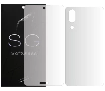 Купить - защитную пленку для смартфона  Бронепленка Sharp Aquos C10 Комплект: для Передней и Задней панели полиуретановая SoftGlass