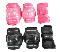 Купить - комплект защитной экипировки  Набір з 6-ти протекторів WORKER Kinder - розмір L / чорні (16-1L)