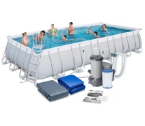 Купить - бассейн  Каркасный бассейн Bestway 56474 (732х366х132 см) с картриджным фильтром, стремянкой и тентом (16588)