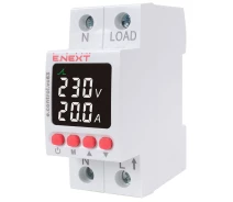 Купить - реле контроля напряжения  Однофазное реле контроля напряжения и тока E.NEXT e.control.vc63 63А с индикацией (p0690030)
