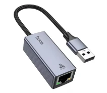 Купить - сетевую карту  Сетевой адаптер Hoco UA37 USB Ethernet Adapter (1000 Mbps) Grey