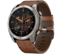 Купить - смарт-часы  Смарт-часы Garmin Fenix 8 51mm AMOLED Sapphire Carbon grey DLC w. Chestnut Leather Band (010-02905-40)