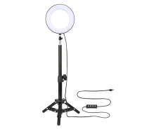 Купить - кольцевой свет  Селфи лампа и LED освещением Bluetooth 6" RGB100 (Kit1) |45cm Stand, USB Powered, 2800-5800K|