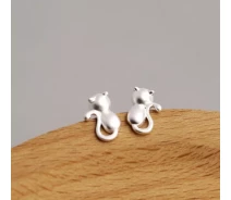 Купить - серебряную серьгу  Серьги Кот Хвостун TenJshunzhu серебристый (708-2019)