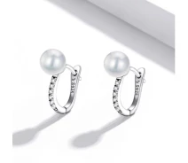 Купить - серебряную серьгу  Серьги серебряные с жемчужиной Утонченность WOSTU Стерлинговое серебро 925 (1798-2019)