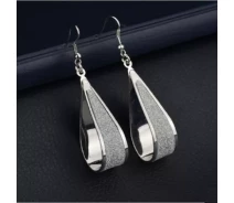 Купить - серебряную серьгу  Сережки висюльки Капельки Genenic длинные Серебристый (788-2019)