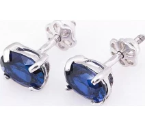 Купить - серебряную серьгу  Серьги из серебра с корундами (синт.) (1694171)