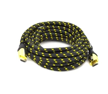 Купить - адаптер и кабель  Кабель HDMI Ritar PL-HD207 19+1 8K 60Hz 4K 120Hz 5м v2.1 с фильтром и позолоченным коннектором в оплетке Black/Gold (YUT_V2878)