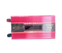 Купить - автомобильный инвертор  Инвертор напряжения Solar Smart King Power Inverter 009 c 12V на 220V 500W модифицированная синусоида Red, 1 розетка, 1 USB, экран (11031)