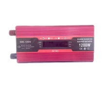 Купить - автомобильный инвертор  Инвертор напряжения Solar Smart King Power Inverter 012 c 12V на 220V 1200W модифицированная синусоида Red, 1 розетка, 1 USB, экран (11033)