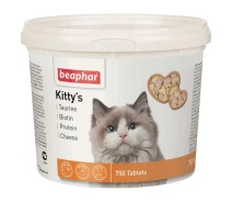 Купить - кормовые добавки для сельскохозяйственных животных  Витаминизированное лакомство с таурином и биотином, сыром и протеином Beaphar Kitty's Mix, 750 таб (*) (12595)