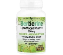 Купить - кормовые добавки для сельскохозяйственных животных  Витаминно-минеральный комплекс Natural Factors Берберин, Berberine LipoMicel Matrix, 60 гелевых капсул (NFS-04584)
