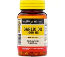 Купить - кормовые добавки для сельскохозяйственных животных  Травы Mason Natural Чесночное масло 1000 мг, Garlic Oil, 100 гелевых капсул (MAV-06991)